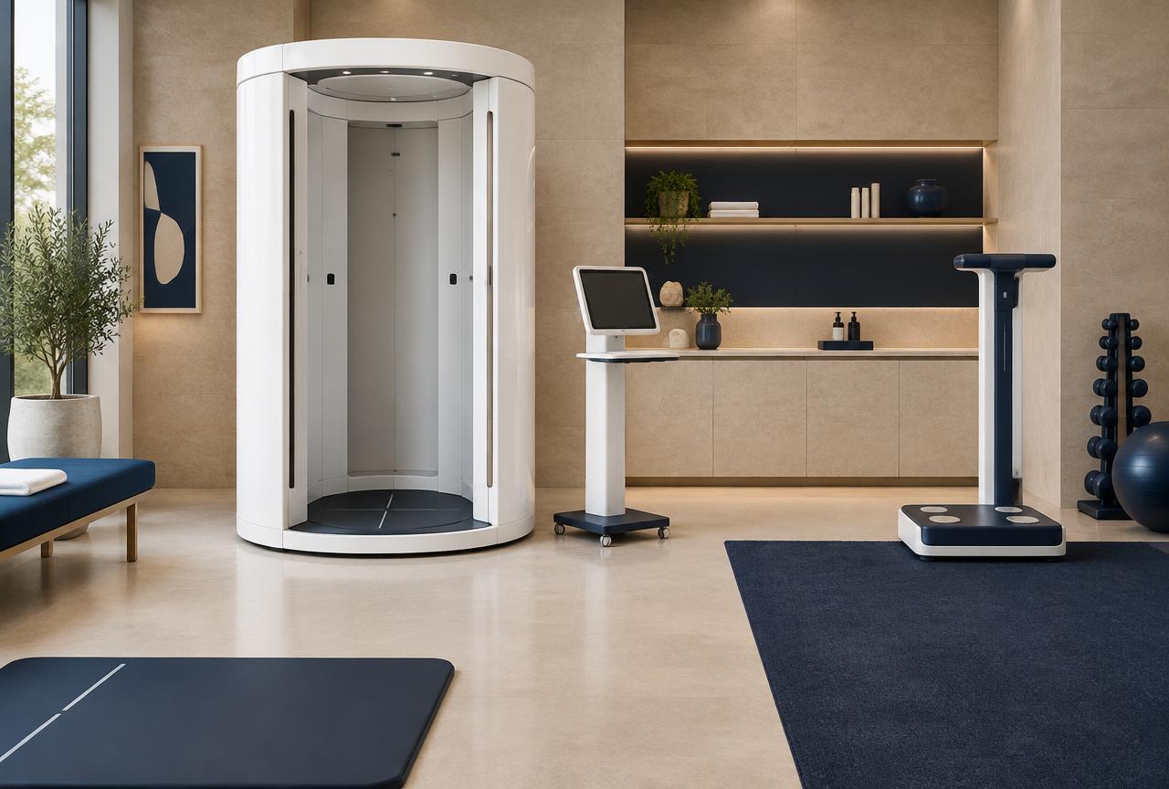 Illustrative body-composition and performance assessment room